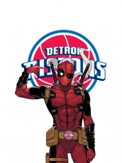 Detroit Pistons Deadpool Logo heat sticker