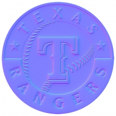 Texas Rangers Colorful Embossed Logo heat sticker