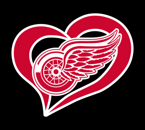 Detroit Red Wings Heart Logo heat sticker