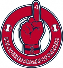 Number One Hand Los Angeles Angels of Anaheim logo heat sticker