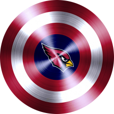 Captain American Shield With Arizona Cardinals Logo heat sticker