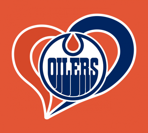 Edmonton Oilers Heart Logo custom vinyl decal