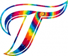 Toronto Blue Jays rainbow spiral tie-dye logo heat sticker