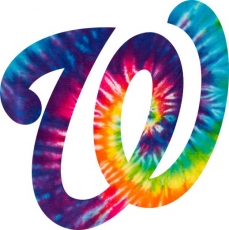 Washington Nationals rainbow spiral tie-dye logo heat sticker