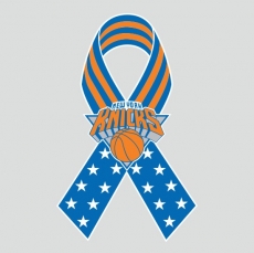 New York Knicks Ribbon American Flag logo custom vinyl decal