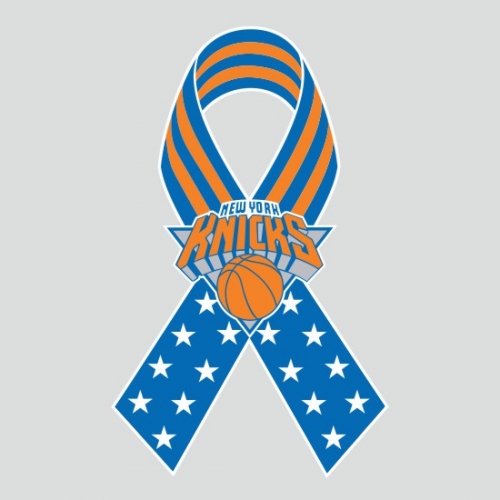 New York Knicks Ribbon American Flag logo custom vinyl decal