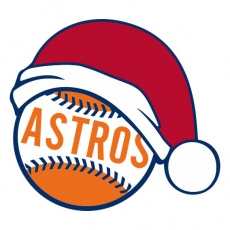 Houston Astros Baseball Christmas hat logo heat sticker