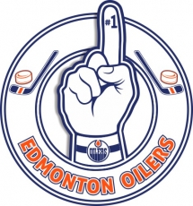 Number One Hand Edmonton Oilers logo heat sticker