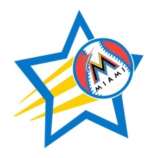 Miami Marlins Baseball Goal Star logo heat sticker