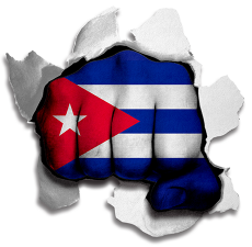 Fist Cuba Flag Logo heat sticker