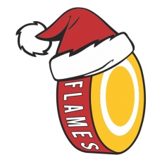 Calgary Flames Hockey ball Christmas hat logo heat sticker