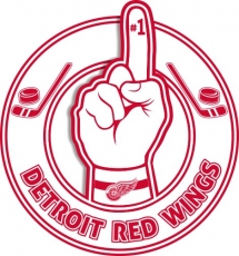 Number One Hand Detroit Red Wings logo heat sticker