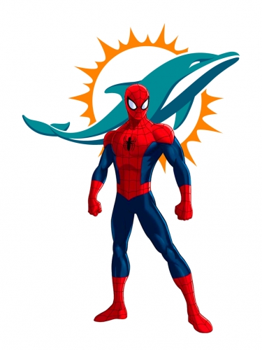 Miami Dolphins Spider Man Logo heat sticker