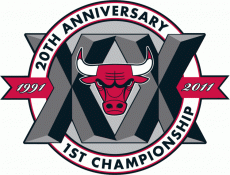 Chicago Bulls 2011 Anniversary Logo heat sticker