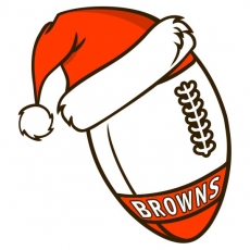 Cleveland Browns Football Christmas hat logo heat sticker