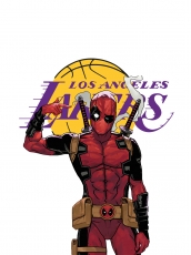 Los Angeles Lakers Deadpool Logo heat sticker