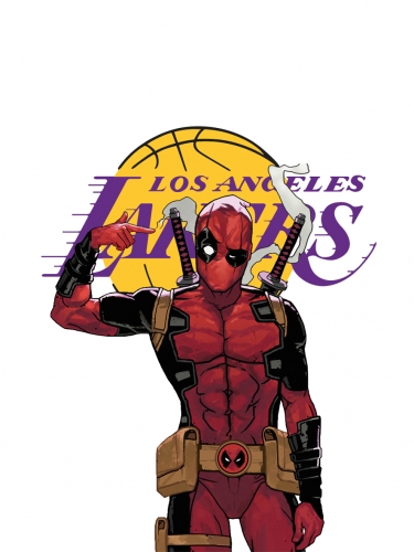 Los Angeles Lakers Deadpool Logo heat sticker