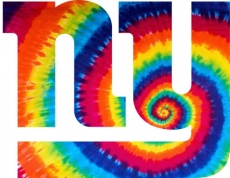 New York Giants rainbow spiral tie-dye logo heat sticker