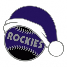 Colorado Rockies Baseball Christmas hat logo heat sticker