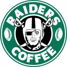 Oakland Raiders starbucks coffee logo custom vinyl decal