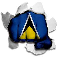 Fist ST. Lucia Flag Logo custom vinyl decal