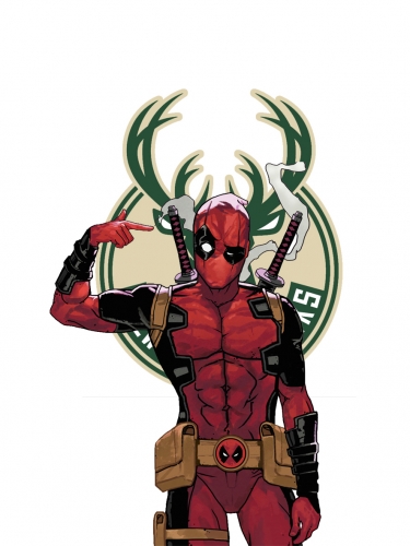 Milwaukee Bucks Deadpool Logo heat sticker