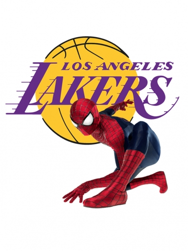 Los Angeles Lakers Spider Man Logo heat sticker