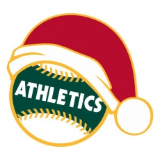 Oakland Athletics Baseball Christmas hat logo heat sticker