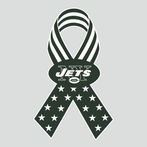 New York Jets Ribbon American Flag logo custom vinyl decal