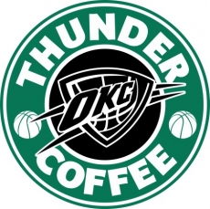 Oklahoma City Thunder Starbucks Coffee Logo custom vinyl decal