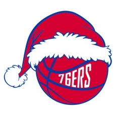 Philadelphia 76ers Basketball Christmas hat logo heat sticker
