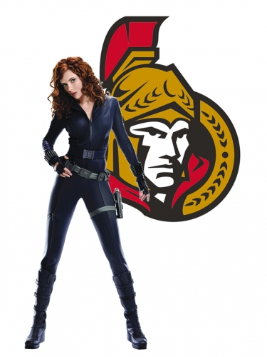 Ottawa Senators Black Widow Logo heat sticker