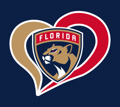 Florida Panthers Heart Logo custom vinyl decal