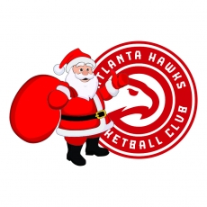 Atlanta Hawks Santa Claus Logo heat sticker