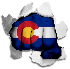 Fist Colorado State Flag Logo custom vinyl decal