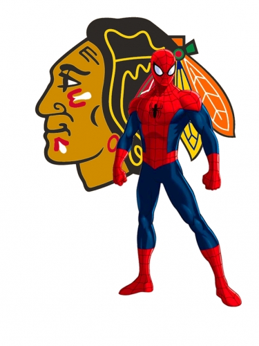 Chicago Blackhawks Spider Man Logo custom vinyl decal