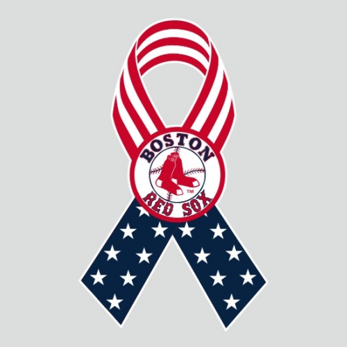 Boston Red Sox Ribbon American Flag logo custom vinyl decal