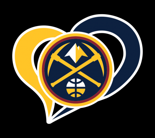 Denver Nuggets Heart Logo custom vinyl decal