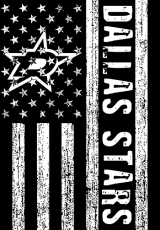 Dallas Stars Black And White American Flag logo heat sticker