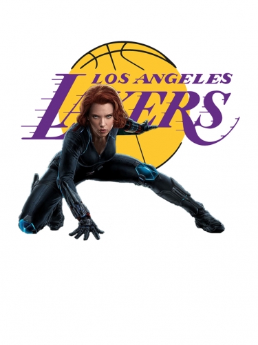 Los Angeles Lakers Black Widow Logo heat sticker