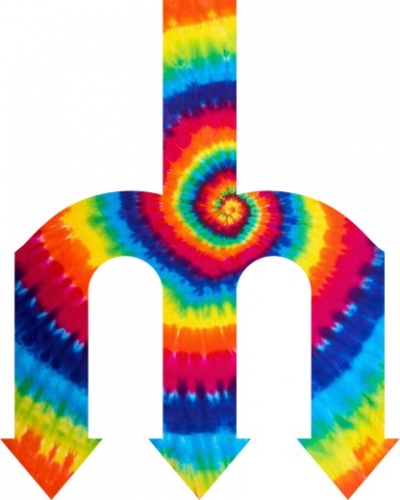 Seattle Mariners rainbow spiral tie-dye logo heat sticker