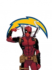 San Diego Chargers Deadpool Logo heat sticker