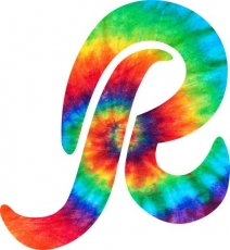 Washington Redskins rainbow spiral tie-dye logo heat sticker