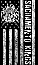 Sacramento Kings Black And White American Flag logo custom vinyl decal