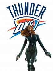 Oklahoma City Thunder Black Widow Logo heat sticker