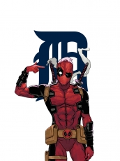 Detroit Tigers Deadpool Logo custom vinyl decal