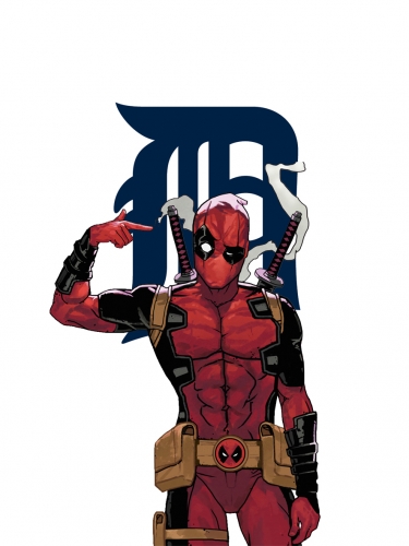 Detroit Tigers Deadpool Logo custom vinyl decal