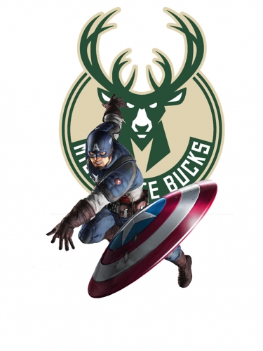 Milwaukee Bucks Captain America Logo heat sticker