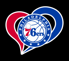 Philadelphia 76ers Heart Logo heat sticker