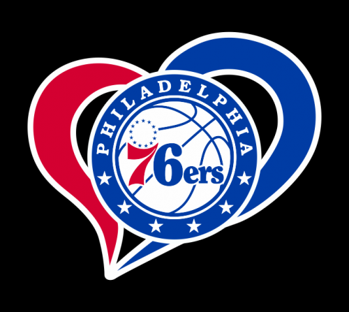 Philadelphia 76ers Heart Logo custom vinyl decal